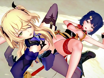 JAV porn video: Xiangling and Fischl s lesbian sex in 3D hentai with 4K resolution and 60FPS uncensored