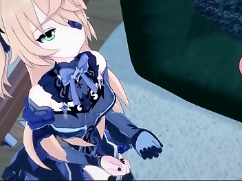 Japanese Enchantress Fischl Sucks Dick before Getting Fucked in Missionary Position - Genshin Impact Hentai