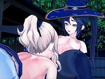 Futa Jean Goes Wild! Pussy Eating Doggy Style Fucking with Mona s Big Cock in Genshin Impact Futanari Hentai