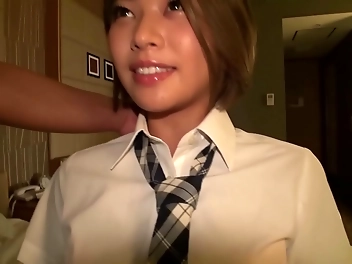 Japanese Short Hair Goddess Sunburnt Body is So Damn Sexy! First POV Experience Ends with Cream Pies in Her Shaved Pussy - A Must-Watch Amateur Homemade Porn!