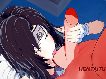 JAV Hottie Kurenai Gives Naruto a Steamy Blowjob and Handjob Cums in Her Mouth
