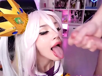 Indulge in the Luscious Love of Cute Step-Sis Shiro as She Gives a Blowjob to Her Ideal Cock