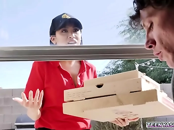 JAV Horny Threesome Alert! Jay Romero and Rion King s Pizza Delivered by Luscious Ember Snow Ends in Steamy Pizza Threesome Party