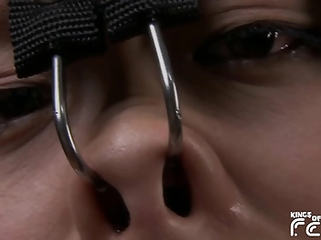 Japanese Beauty Bound and Blissful in Red Panties behind Bars