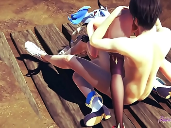 Indulge in the Luscious Allure of Genshin Impact Hentai 3D- Theesome! A Boy Fucking and Doing Cunnilingus to Barbara and Ganyu in Japanese Manga Anime Game Porn Video