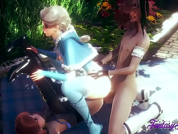 Fucking Elsa and Anna in Frozen Hentai Erotica: A Wicked Threesome Porn with the Help of Japanese Manga and Anime!