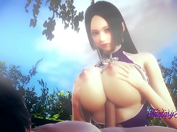 JAV Hentai 3D - Boa Hancock s Blissful Tits Bounce in Cowgirl Ride in the Garden