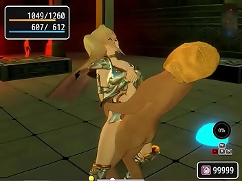 Revel in the Luscious curves of this Blonde Beauty as she Seduces Men and a Goblin in Pricia Defense 3D Hentai Game