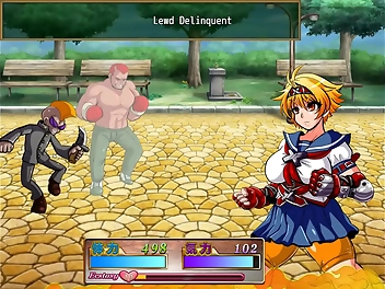 Unleash the Kamikaze Kommittee in This Hentai RPG! Ouka s Sexy Karate Poses Take Down Bad Bully Guys!
