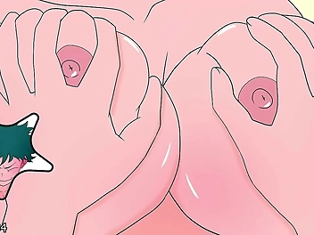 JAV Hentai Fuckfest: Midoriya Bangin Urarakas Titty-Fuckin Hajimehueguri!