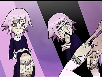 JAV Unleashed: Luscious Slut Crona Gives Maka the Ultimate Ride in Futanari Animation