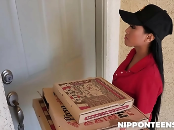 JAV Goddesses: Ember Snow s Luscious Threesome with Nipponteensm Delivery Boys