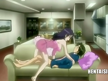 Fiery MILF Masturbating and Seducing Stepnephew in Hentai Video