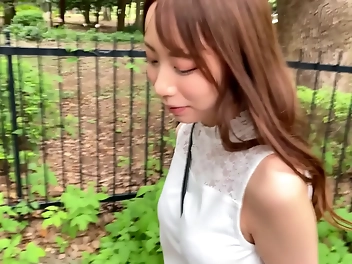 Enchanting White Beauty with a Talented Mouth