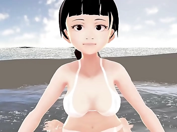 Meet Luscious Honda Cocoa a Flawless Anime Enchantress in White Bikini