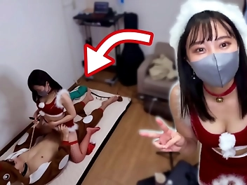 JAV Cutie in Santa Dress Demands Nakadashi Grinding Cowgirl & Collar Training! Watch Now!