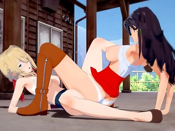 JAV Porn: Violet Evergarden and Cattleya Baudelaire s Steamy Lesbian Scissoring Action!!