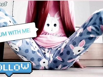 Japanese Skinny Teen with Shaved Pussy Goes Wild with Cum