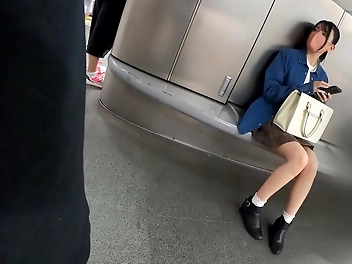 Witness the Legendary Y-chan in Action at Shibuya with her Long Shiny Black Hair Neat Ponite Mini Skirt Raw Legs and Beautiful Legs! Sneak Peek into the Train Molester and Home Invasion Scene!
