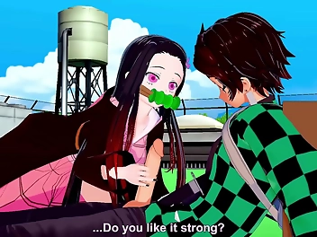 Unleash Your Desires with This Luscious Enchantress and Her Alluring Moves in This Uncensored Tanjiro Nezuko Sex Scene from KOIKATSUFAST HANDJOB Anime!
