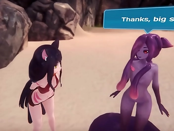 JAV New Release! Exclusive Hentai Game with Monster Girls Beach Scene and Growing Boobs