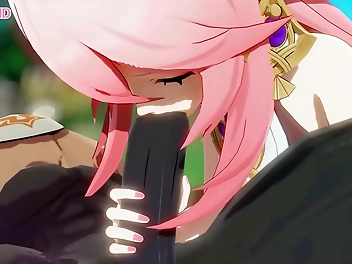 Yae Miko Can t Resist This Luscious Hilichurls Cock