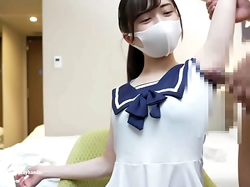 Japanese sweetheart lusciously devours guy s dick with armpit sex wear sailor outfit