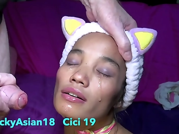 A Sticky Situation: Petite Cici s Oral Obsession Gone Wild on the Couch