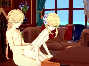 Hentai Heaven: Genshin Impact s Aether and Lumine Sucking and Fucking Debauchery in 3D Anime Cartoon Porn Video