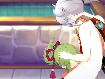 Unwrap the Luscious Kuki and Shinobu in Genshin Impact Hentai Hardsex